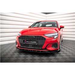 Maxton - Lame Du Pare-Chocs Avant V.1 Audi A3 8Y Noir Brillant