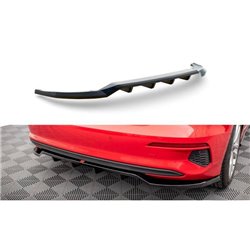Maxton - Arriere Splitter (avec une barre verticale) Audi A3 Sportback 8Y Noir Brillant
