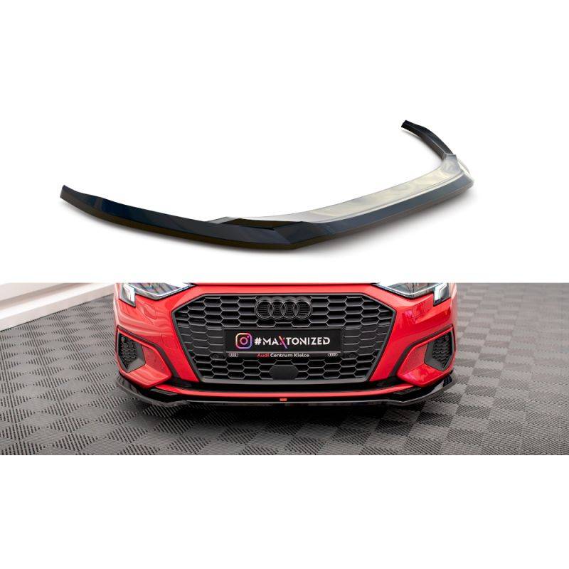 Maxton - Lame Du Pare-Chocs Avant V.2 Audi A3 8Y Noir Brillant