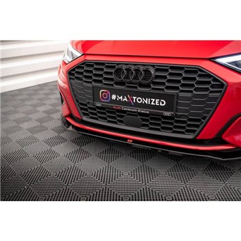 Maxton - Lame Du Pare-Chocs Avant V.2 Audi A3 8Y Noir Brillant