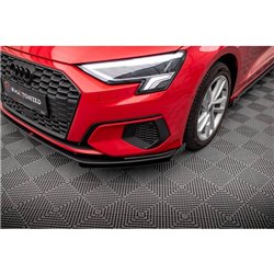Maxton - Street Pro Lame Du Pare-Chocs Avant V.1 Audi A3 8Y Noir-Rouge + Rabats Brillant