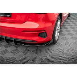 Maxton - Street Pro Diffuseur Arrière Complet Audi A3 Sportback 8Y Noir + Rabats Brillant 