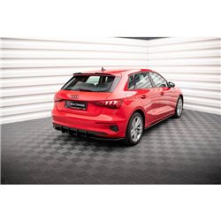 Maxton - Street Pro Central Diffuseur Arriere Audi A3 Sportback 8Y Noir-Rouge