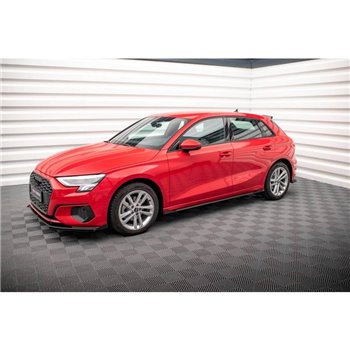 Maxton - Street Pro Rajouts Des Bas De Caisse Audi A3 8Y Noir + Rabats Brillant 