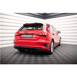 Maxton - Street Pro Diffuseur Arrière Complet Audi A3 Sportback 8Y Rouge + Rabats Brillant