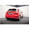 Maxton - Street Pro Diffuseur Arrière Complet Audi A3 Sportback 8Y Rouge + Rabats Brillant