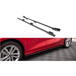 Maxton - Street Pro Rajouts Des Bas De Caisse Audi A3 8Y Noir-Rouge + Rabats Brillant