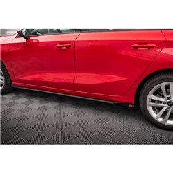Maxton - Street Pro Rajouts Des Bas De Caisse Audi A3 8Y Noir-Rouge + Rabats Brillant