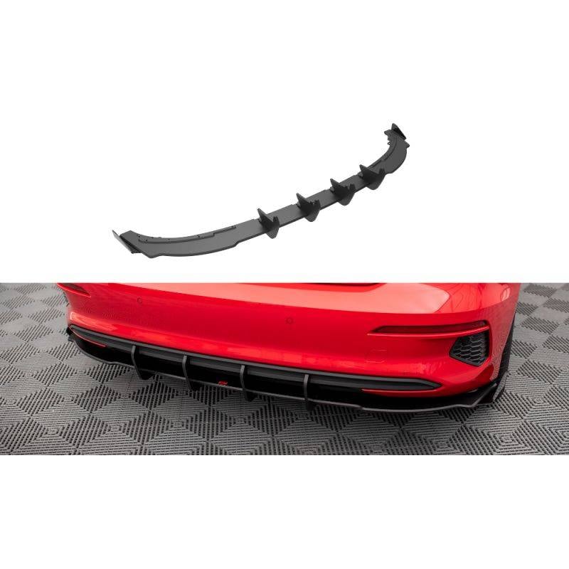 Maxton - Street Pro Diffuseur Arrière Complet Audi A3 Sportback 8Y Noir-Rouge + Rabats Brillant