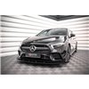 Maxton - Street Pro Lame Du Pare-Chocs Avant Mercedes A35 AMG / AMG-Line Aero Pack W177 Noir + Rabats Brillant
