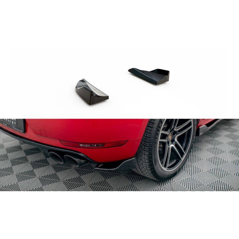 Maxton - Lames De Pare-Chocs Arrière Latérales Porsche Macan GTS / Sport Design Mk1 Facelift Noir Brillant
