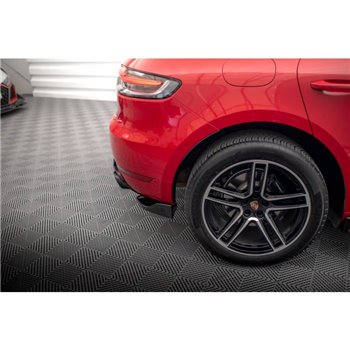 Maxton - Lames De Pare-Chocs Arrière Latérales Porsche Macan GTS / Sport Design Mk1 Facelift Noir Brillant