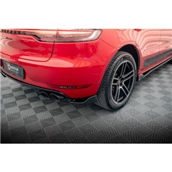 Maxton - Lames De Pare-Chocs Arrière Latérales Porsche Macan GTS / Sport Design Mk1 Facelift Noir Brillant