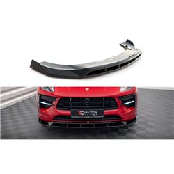 Maxton - Lame Du Pare-Chocs Avant V.2 Porsche Macan GTS / Sport Design Mk1 Facelift Noir Brillant