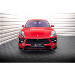 Maxton - Lame Du Pare-Chocs Avant V.2 Porsche Macan GTS / Sport Design Mk1 Facelift Noir Brillant