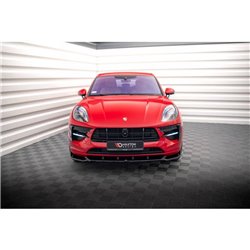 Maxton - Lame Du Pare-Chocs Avant V.1 Porsche Macan GTS / Sport Design Mk1 Facelift Noir Brillant