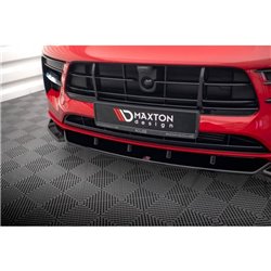 Maxton - Lame Du Pare-Chocs Avant V.1 Porsche Macan GTS / Sport Design Mk1 Facelift Noir Brillant