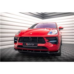 Maxton - Lame Du Pare-Chocs Avant V.1 Porsche Macan GTS / Sport Design Mk1 Facelift Noir Brillant