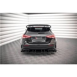 Maxton - Street Pro Diffuseur Arrière Complet Mercedes A35 AMG Hatchback Aero Pack W177 Noir + Rabats Brillant