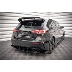 Maxton - Street Pro Diffuseur Arrière Complet Mercedes A35 AMG Hatchback Aero Pack W177 Noir + Rabats Brillant