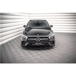 Maxton - Street Pro Lame Du Pare-Chocs Avant Mercedes A35 AMG / AMG-Line Aero Pack W177 Noir-Rouge