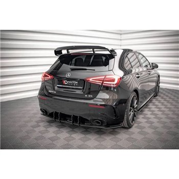 Maxton - Street Pro Central Diffuseur Arriere Mercedes A35 AMG Hatchback Aero Pack W177 Noir-Rouge