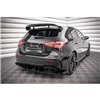 Maxton - Street Pro Diffuseur Arrière Complet Mercedes A35 AMG Hatchback Aero Pack W177 Noir-Rouge + Rabats Brillant