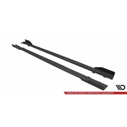 Maxton - Street Pro Rajouts Des Bas De Caisse Mercedes A35 AMG / AMG-Line Aero Pack W177 Noir-Rouge + Rabats Brillant