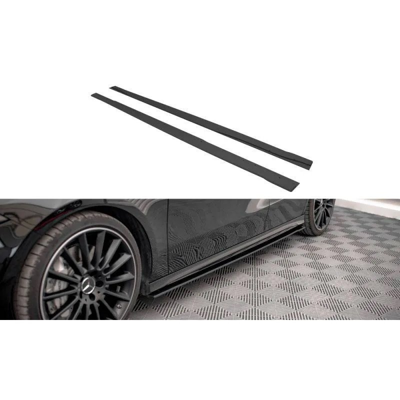 Maxton - Street Pro Rajouts Des Bas De Caisse Mercedes A35 AMG / AMG-Line Aero Pack W177 Noir-Rouge
