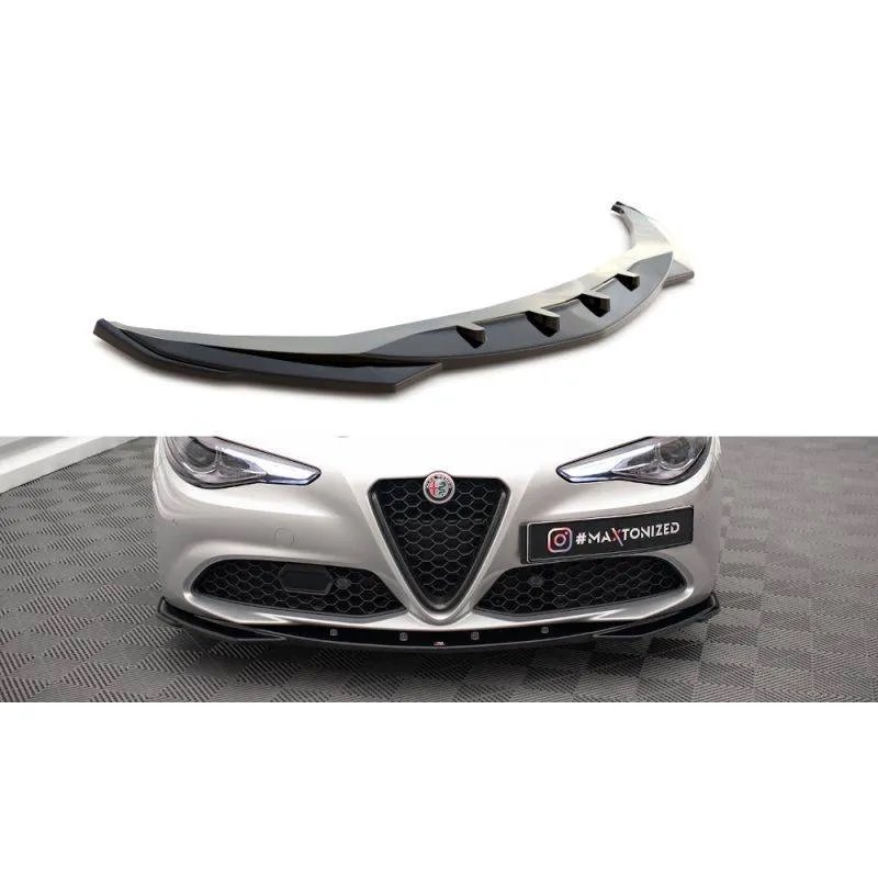 Maxton - Lame Du Pare-Chocs Avant V.2 Alfa Romeo Giulia Sport Noir Brillant