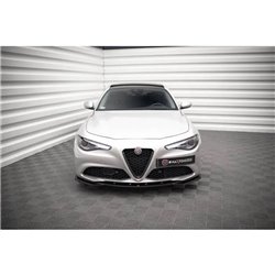 Maxton - Lame Du Pare-Chocs Avant V.2 Alfa Romeo Giulia Sport Noir Brillant