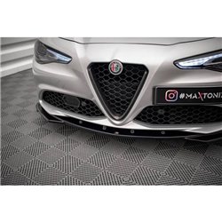 Maxton - Lame Du Pare-Chocs Avant V.2 Alfa Romeo Giulia Sport Noir Brillant