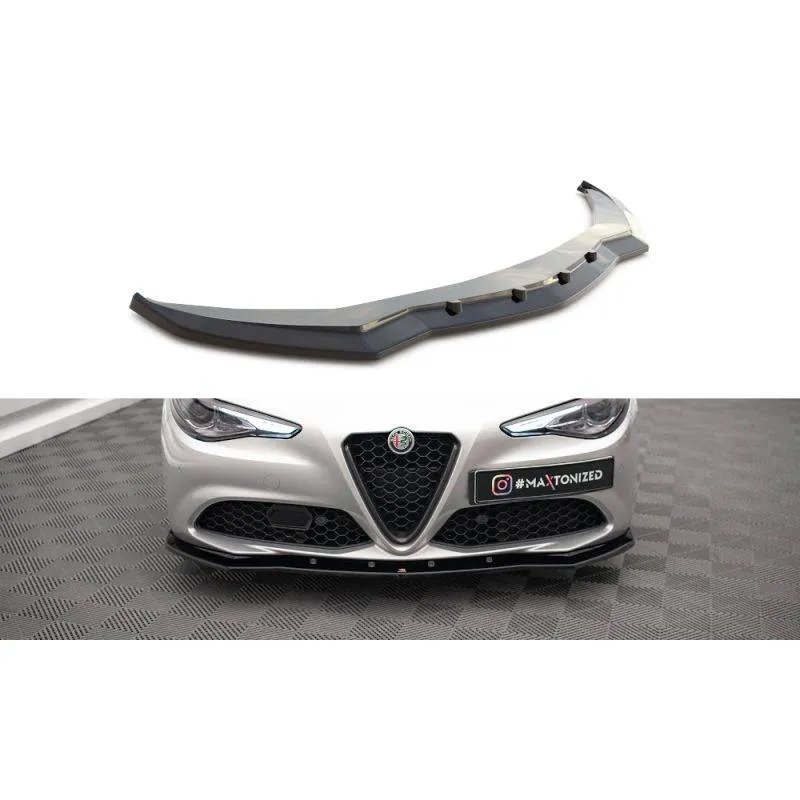 Maxton - Lame Du Pare-Chocs Avant V.1 Alfa Romeo Giulia Sport Noir Brillant