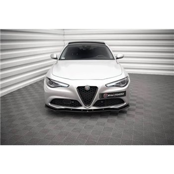 Maxton - Lame Du Pare-Chocs Avant V.1 Alfa Romeo Giulia Sport Noir Brillant
