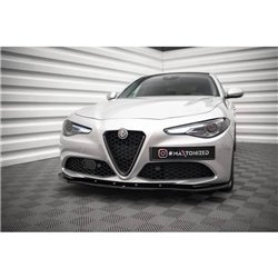 Maxton - Lame Du Pare-Chocs Avant V.1 Alfa Romeo Giulia Sport Noir Brillant