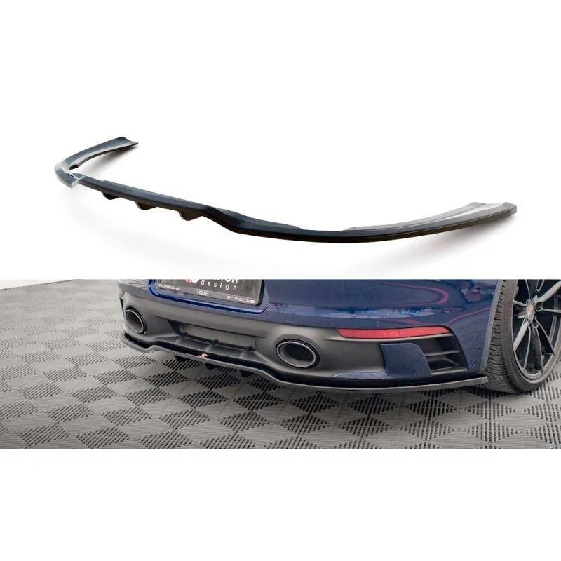Maxton - Arriere Splitter (avec une barre verticale) V.1 Porsche 911 Carrera Aero / Carrera GTS 992 Noir Brillant