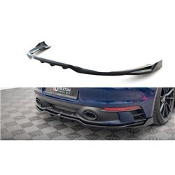 Maxton - Arriere Splitter (avec une barre verticale) V.2 Porsche 911 Carrera Aero / Carrera GTS 992 Noir Brillant