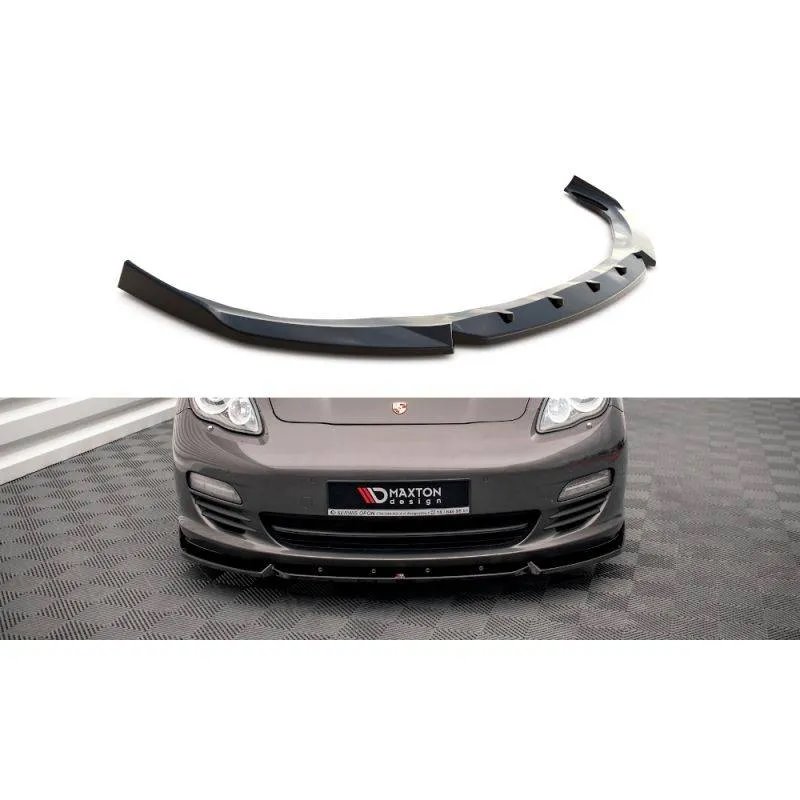 Maxton - Lame Du Pare-Chocs Avant V.2 Porsche Panamera / Panamera Diesel 970 Noir Brillant