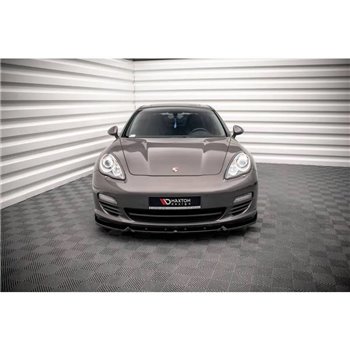 Maxton - Lame Du Pare-Chocs Avant V.2 Porsche Panamera / Panamera Diesel 970 Noir Brillant