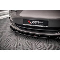 Maxton - Lame Du Pare-Chocs Avant V.2 Porsche Panamera / Panamera Diesel 970 Noir Brillant