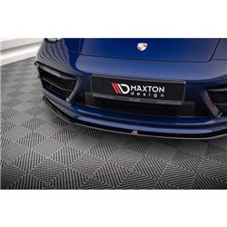 Maxton - Lame Du Pare-Chocs Avant V.1 Porsche 911 Carrera Aero / Carrera GTS 992 Noir Brillant