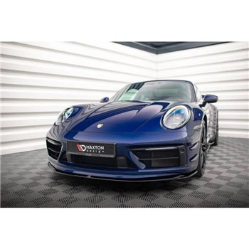 Maxton - Lame Du Pare-Chocs Avant V.1 Porsche 911 Carrera Aero / Carrera GTS 992 Noir Brillant