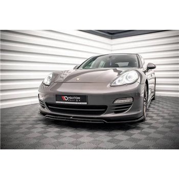 Maxton - Lame Du Pare-Chocs Avant V.1 Porsche Panamera / Panamera Diesel 970 Noir Brillant