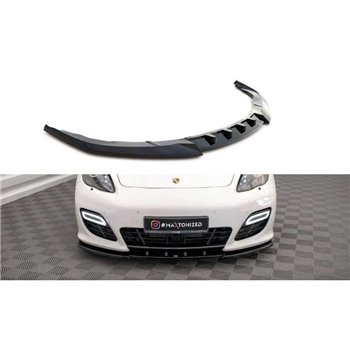 Maxton - Lame Du Pare-Chocs Avant V.1 Porsche Panamera Turbo Sport Design Package 970 Noir Brillant