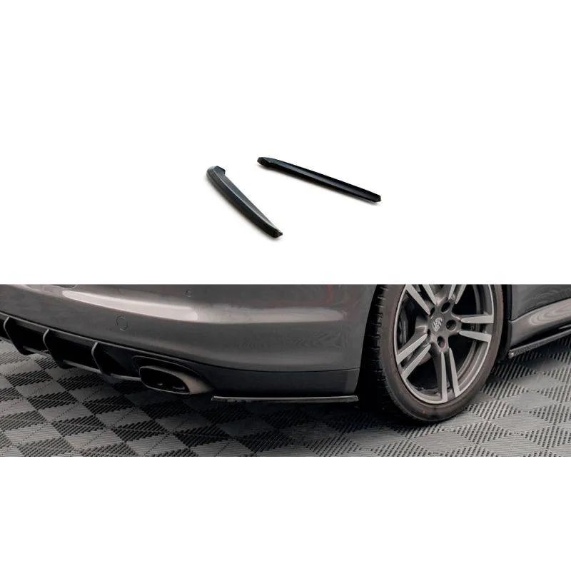 Maxton - Lames De Pare-Chocs Arrière Latérales Porsche Panamera / Panamera Diesel 970 Noir Brillant