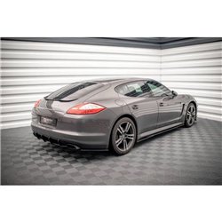 Maxton - Lames De Pare-Chocs Arrière Latérales Porsche Panamera / Panamera Diesel 970 Noir Brillant