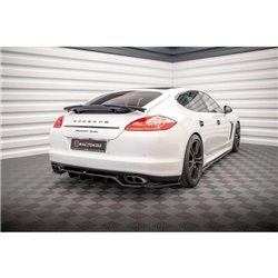 Maxton - Arriere Lame (avec une barre verticale) Porsche Panamera Turbo 970 Noir Brillant