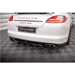 Maxton - Arriere Lame (avec une barre verticale) Porsche Panamera Turbo 970 Noir Brillant