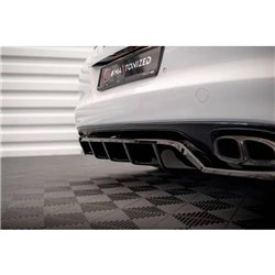 Maxton - Arriere Lame (avec une barre verticale) Porsche Panamera Turbo 970 Noir Brillant