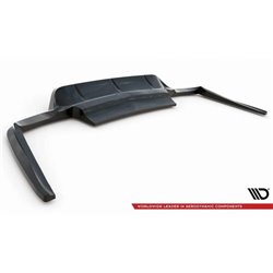 Maxton - Arriere Lame (avec une barre verticale) Porsche Panamera Turbo 970 Noir Brillant